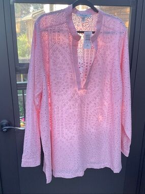 torrid Pink Eyelet Embroidered Tunic 3x /4x NWT